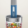 Brewine USB Cordless Vegetable Chopper & Garlic Peeler, 400ml Glass Bowl, Chop, Mince, Puree & Whisk, Stainless Steel Blades, Anti-Skid Pad, One-Touch Operation, 3 Mini Bowls Included, Rechargeable